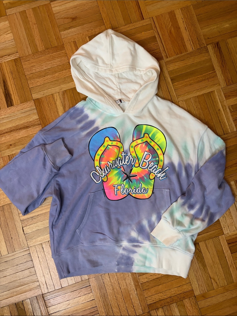 Wildfox NWOT Lightweight Hoodie - Women’s Size XS - Neon Tie-Dye